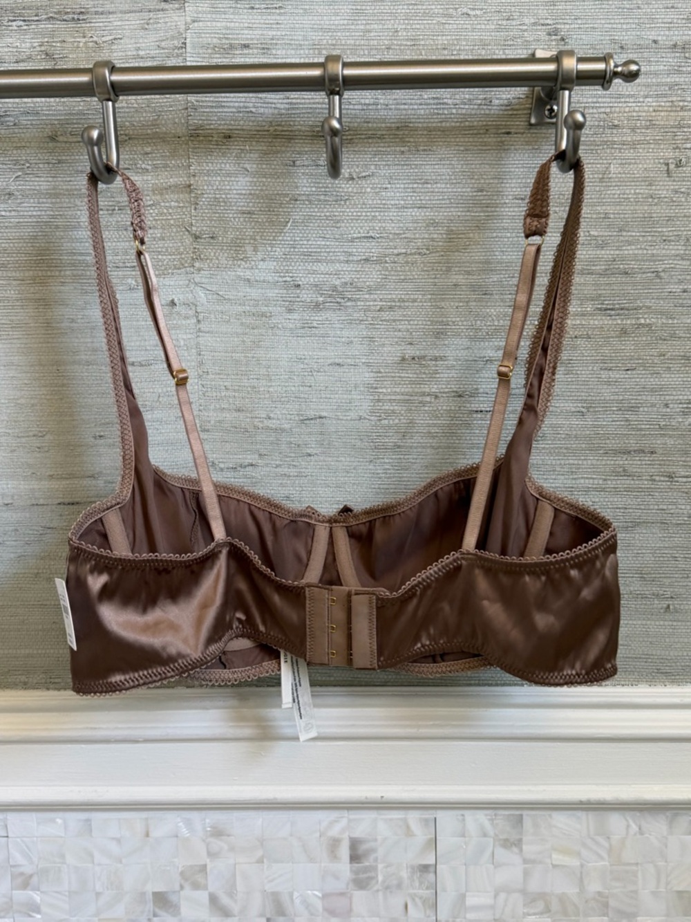 NWT new medium by anthropologie satin bra brown bronze underwire - Picture 14 of 16